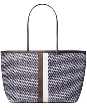 Tory Burch Racer Patterned Tote Bag - White