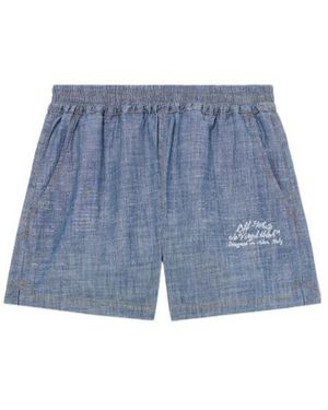Off-White c/o Virgil Abloh Chambray Denim Pyjama Shorts - Blue