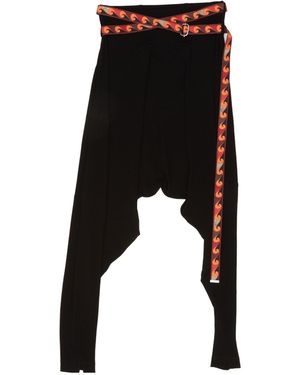 PUCCI Pucci Belted Printed Flowing Trousers - Black