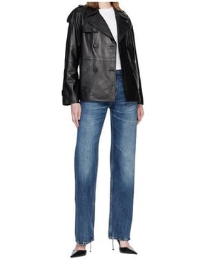 Mackage Dolores Double-Breasted Leather Jacket - Black