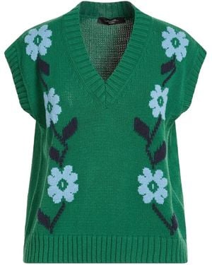 Weekend by Maxmara Knitted Short-Sleeve V-Neck Top - Green