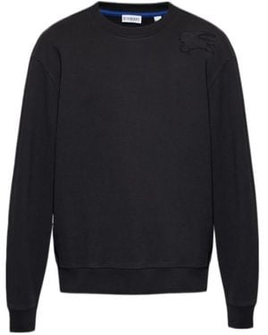 Burberry Logo Patch Crewneck Sweatshirt - Blue