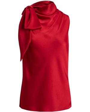 Ralph Lauren Bow Sleeveless Blouse - Red