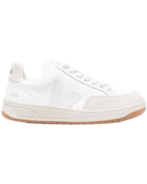 Veja V-12 Panelled Low-Top Trainers - White