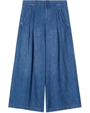 Max Mara Cropped Wide-Leg Jeans - Blue