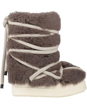 Rick Owens Fleece-Lined Thick-Soled Boots - Grey