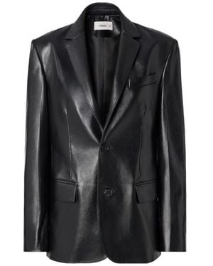 Fendi Nappa Leather Blazer - Black