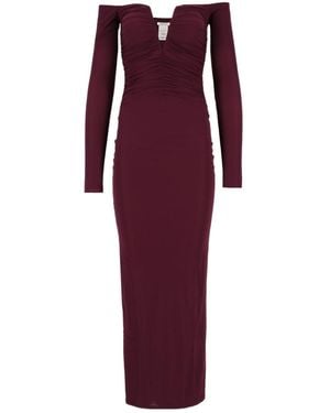Amazuìn Noemi Draped Off-Shoulder Dress - Purple