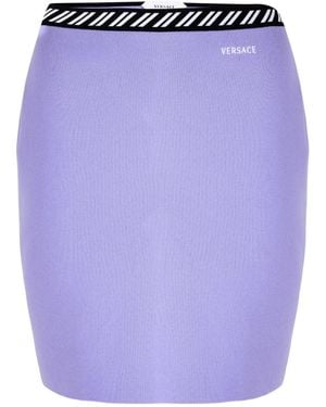 Versace Knit Mini Pencil Skirt - Blue