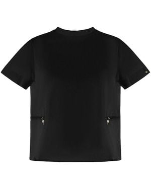 Herno Contrast-Panel Drawstring Waist T-Shirt - Black