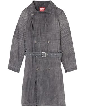 DIESEL D-Matthew-S Double Breasted Belted Coat - Grey