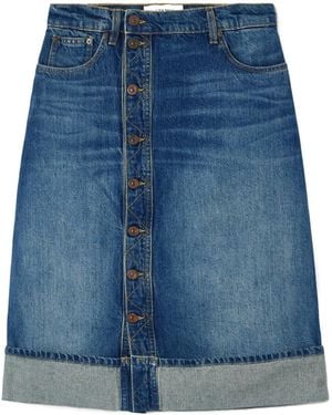 Victoria Beckham Casual Denim Skirt - Blue