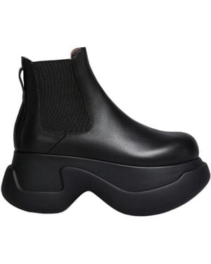 Marni Round-Toe Slip-On Ankle Boots - Black
