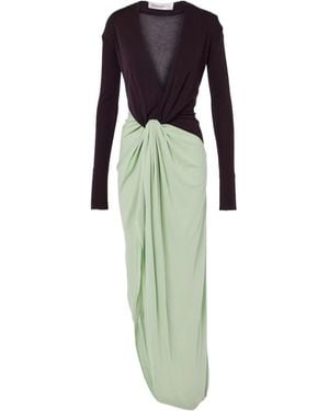 Victoria Beckham Long-Sleeved Dress - Green