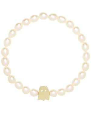 Aliita Bracelet With Oval Pearls - Metallic