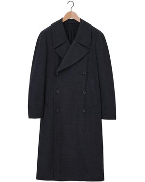 Lemaire Double Breasted Tailored Coat - Blue