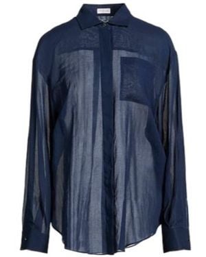 Brunello Cucinelli Solid Colour Shirts - Blue