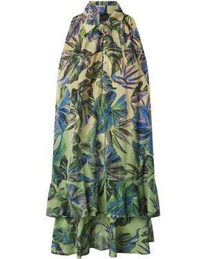 Pinko Floral-Print Maxi Dress - Green