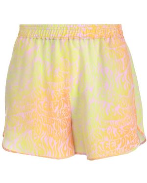 Stella McCartney Curved Hem Slogan Printed Shorts - Natural