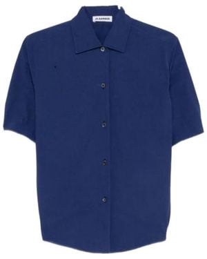 Jil Sander Technical Faille Shirt - Blue