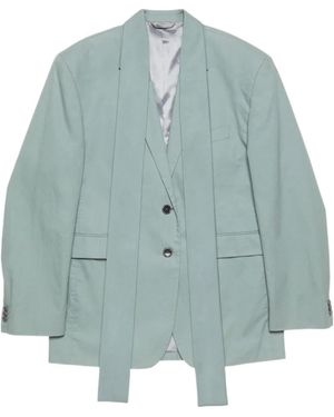 Acne Studios Suit Jacket With Scarf - Blue