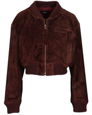 Arma Zip-Fastening Suede Jacket - Brown