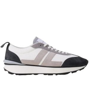 Lanvin Bumper Striped Lace-Up Trainers - White
