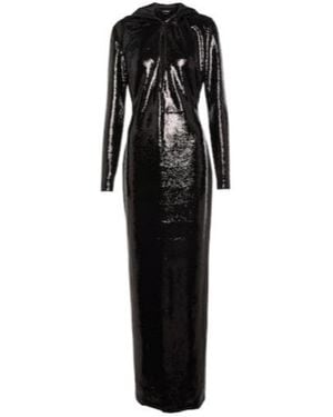 Tom Ford Sequin-Embellished Hooded Gown - Black