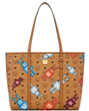 MCM Toni Top-Zip Medium Shopper Bag - White