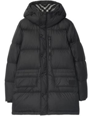 Burberry Nylon Hooded Puffer Jacket - Black