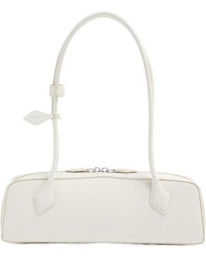 Alaïa Le Teckel Medium Grained Leather Shoulder Bag - White