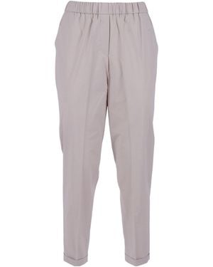 Antonelli Casual Pants With An Elasticated Waistband And Rolled Hems - Gray