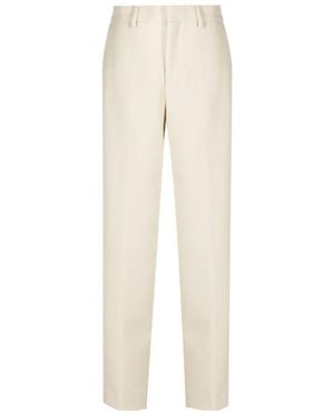 Closed Track Trousers With Belt Loops - Natural