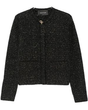 Fabiana Filippi Knitted Metallic-Thread Casual Jacket - Black