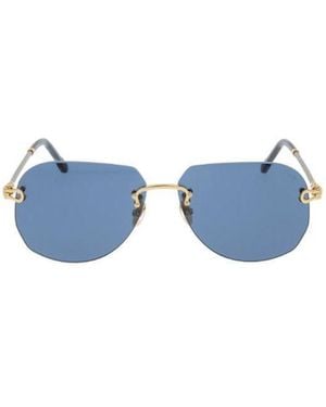 Fred Rimless Aviator Sunglasses - Blue