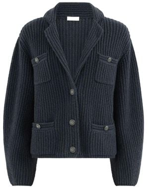 Brunello Cucinelli Cashmere Feather Yarn English Rib Cardigan - Blue