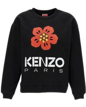 KENZO Logo Printed Crewneck Sweatshirt - Blue