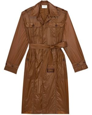 Saint Laurent Long-Sleeved Trench Coat - Brown