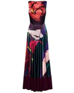 ROKSANDA Munir Printed Silk Satin Gown - Red