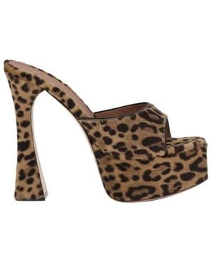AMINA MUADDI Open-Toe High-Heeled Sandals - Brown