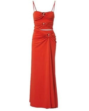 Christopher Esber Orbit Gathered Cutout Maxi Dress