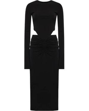 ANDAMANE Heloise Cut-Out Ruched Midi Dress - Black