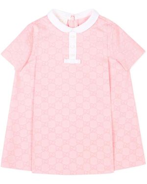 Gucci Collared Short-Sleeve Dress - Pink