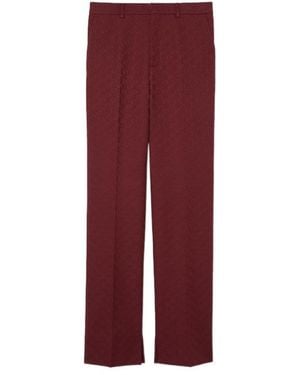 Gucci Monogrammed Straight-Leg Trousers - Red