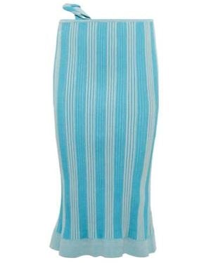 Jacquemus La Jupe Gelato Striped Midi Skirt - Blue