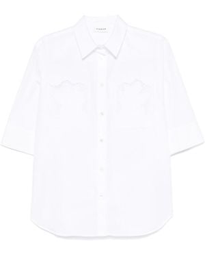 P.A.R.O.S.H. Floral-Embroidery Shirt - White