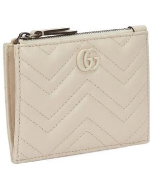 Gucci Gg Marmont Zip Key Pouch - White