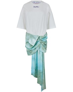 Off-White c/o Virgil Abloh Draped Skirt Mini Dress - Blue