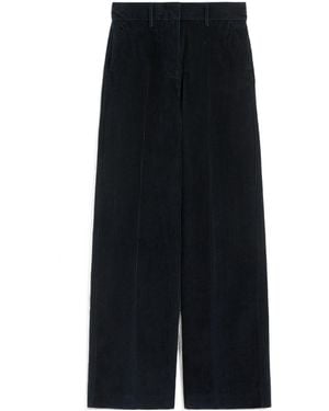 Weekend by Maxmara Tania Wide-Leg Corduroy Trousers - Black