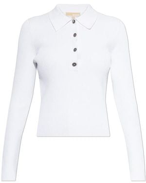 MICHAEL Michael Kors Long Sleeve Polo - White